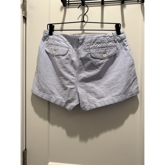 Ralph Lauren Women's Blue Cotton Chino Shorts Sz 8 Preppy Coastal Nautical - Picture 2 of 4